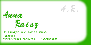 anna raisz business card